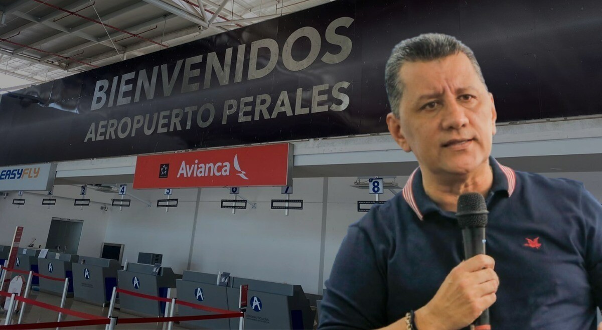 El gobernador y la terminal aérea de Ibagué